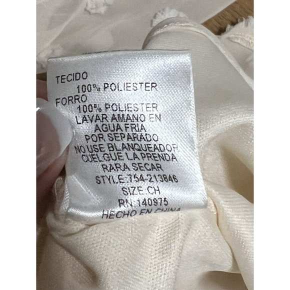 Boho Women Size Small Cream Short Verde‎ Dress Peasant Bohemian Cottagecore - Picture 8 of 12